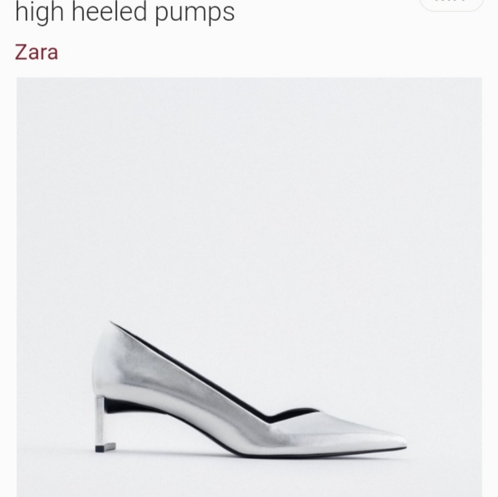 zara metallic silver pump new with tag 7/1/2